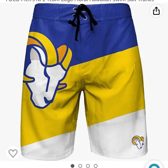 NWT NFL LA Rams Swim Trunks - Picture 2 of 8